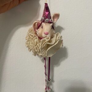 Rare Vintage Silvestri Rabbit On A Stick Christmas Ornament